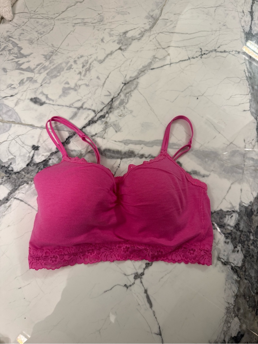 Victoria's Secret Lace-Trim top - Fuchsia Pink